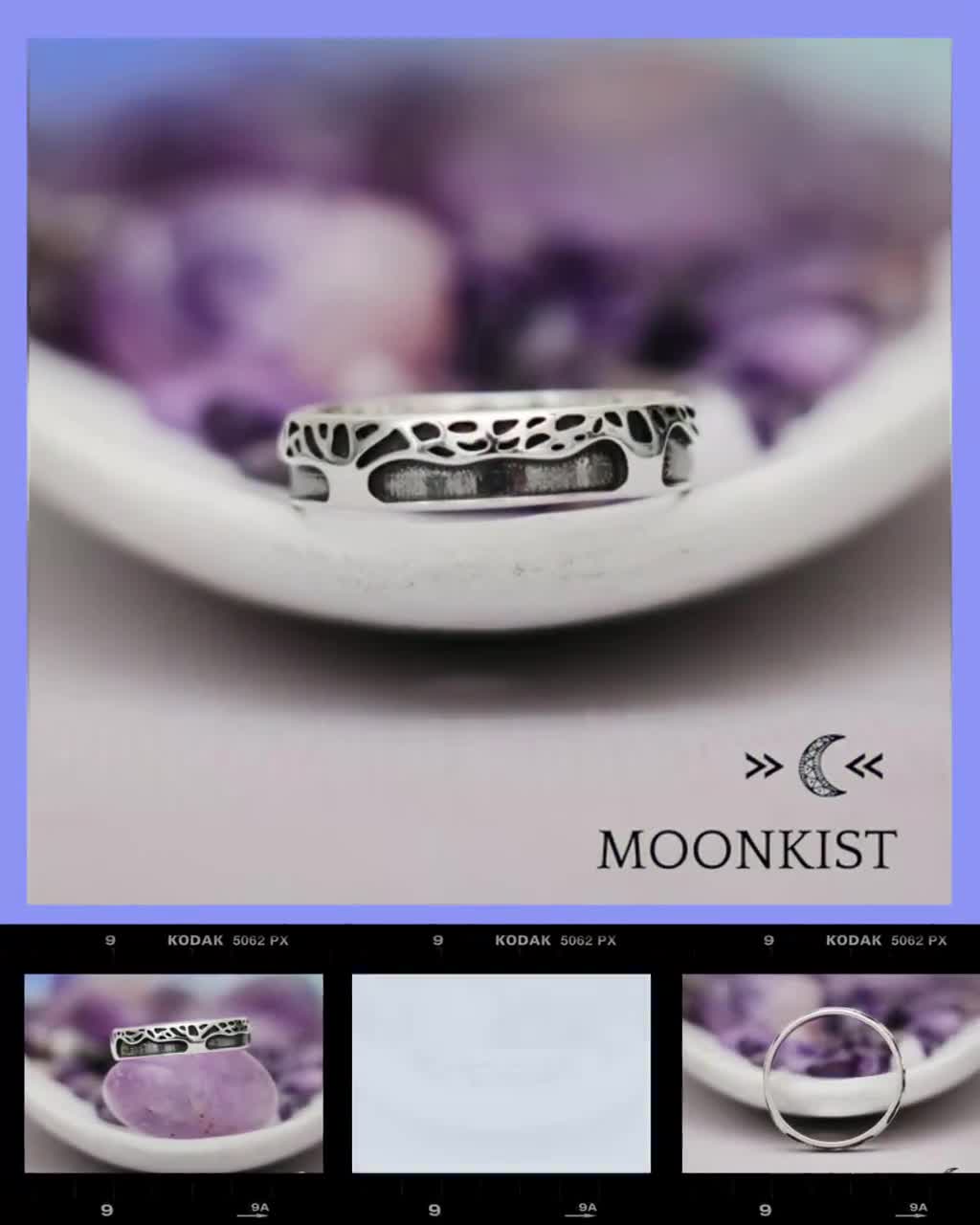 Bushcraft Coltello Anello Nuziale Mimetico Per Uomo In Titanio Argento - Design Foresta/quercia/muschio, Larghezza 8mm O 6mm Anello Quercia Muschio