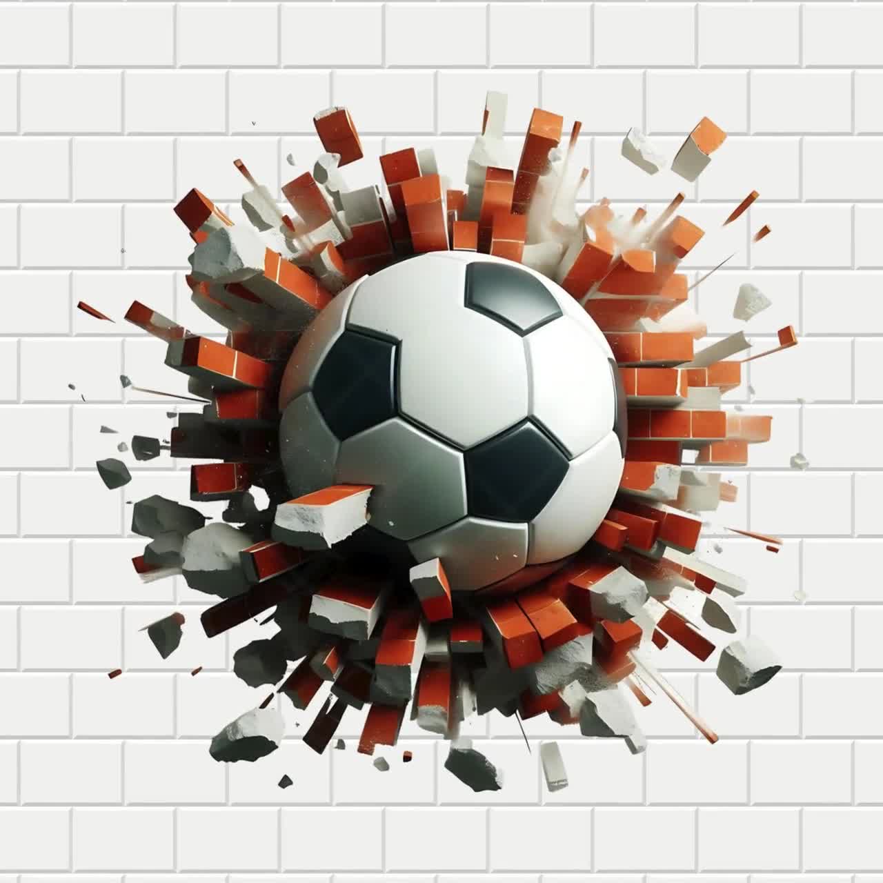 3D Soccer Ball Smash Logo: PNG \u0026 PDF Sublimation Design (Digital Download), image size:1280x1280