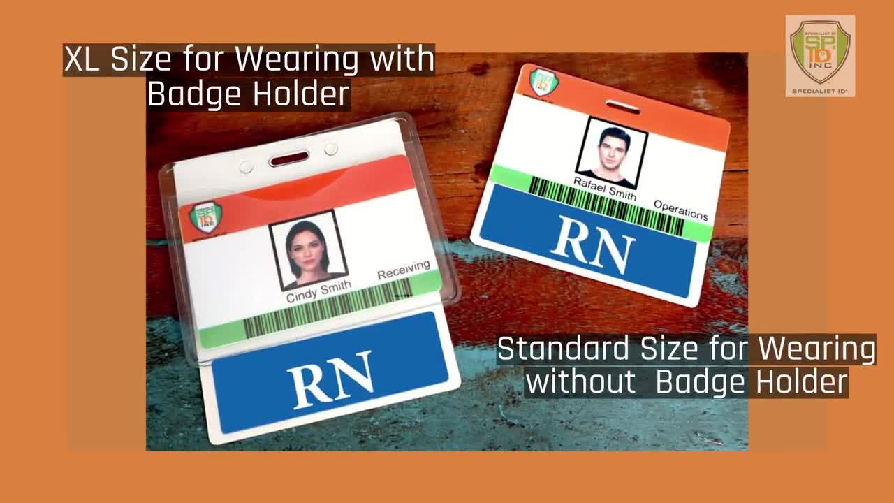 Clear Badge Buddy Vertical - Hospital & Nurse ID Backer Cards - Transparent  Title/Role Identifier - Wear Behind Medical Name Badge on I'D Reel or  Lanyard by Specialist ID (LPN Green) 