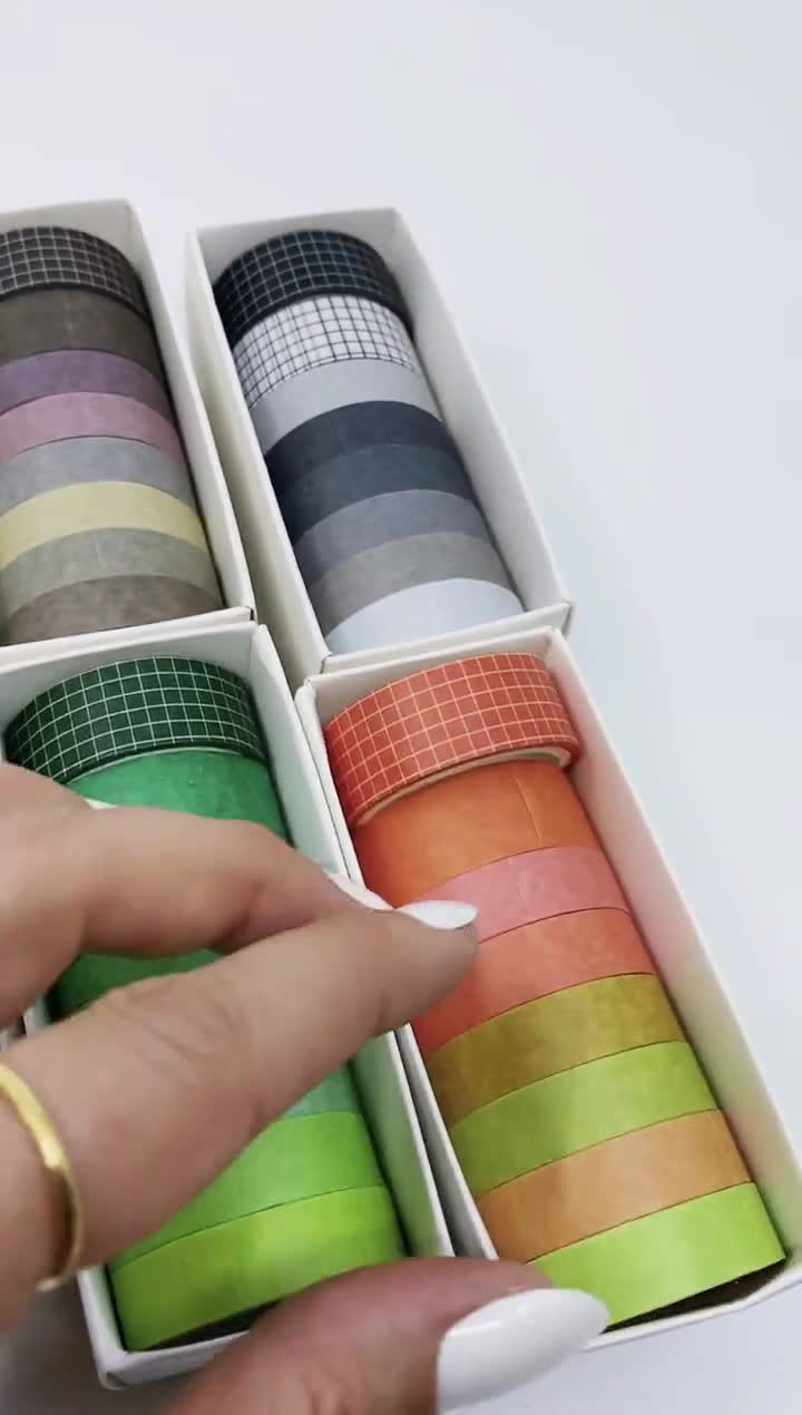Grid washi tape in 10x different colours for journaling and scrapbooking –  BluebellHillCrafts