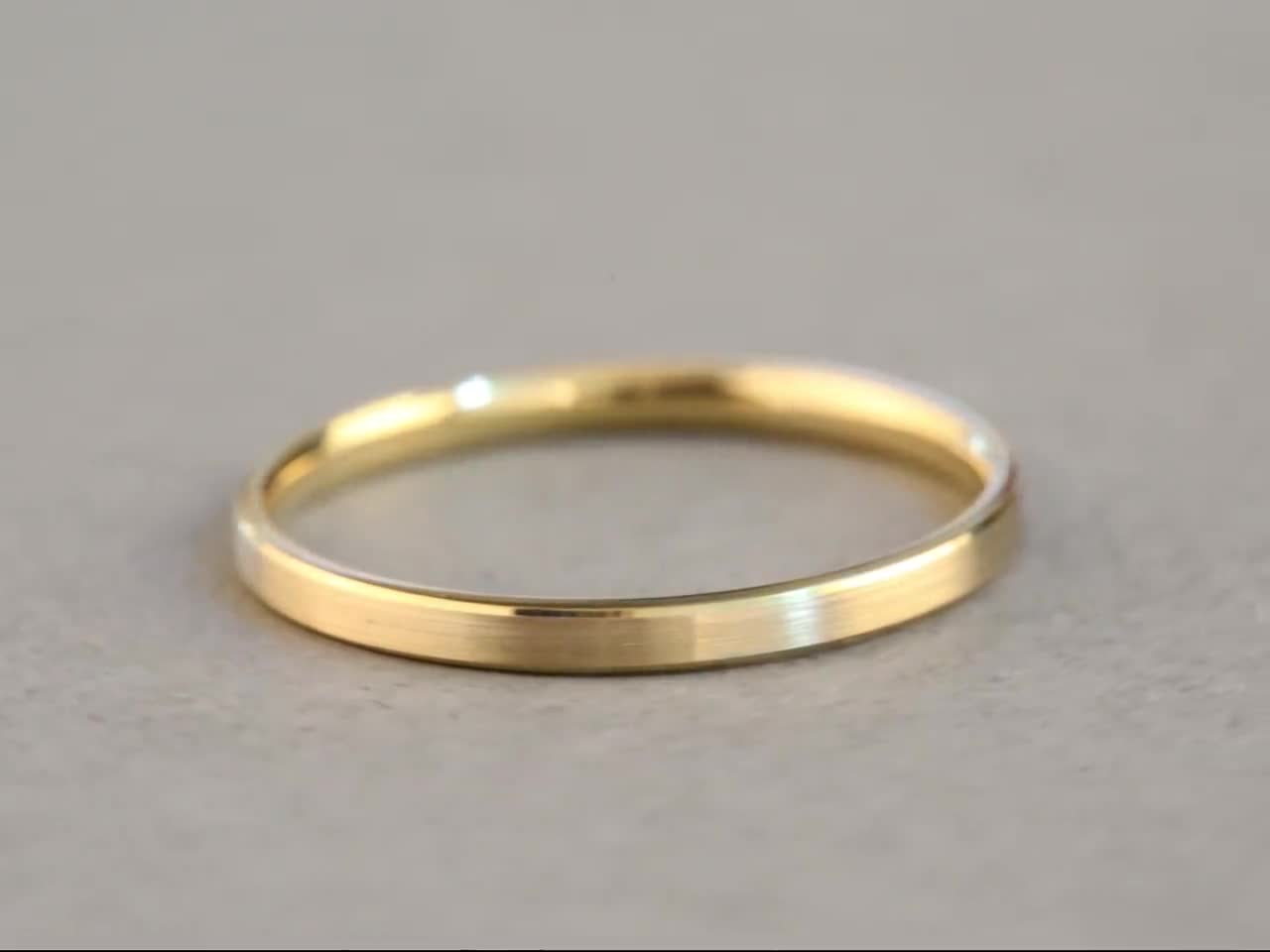 5mm Gold Band Beveled Edge / FLAT / COMFORT FIT / 10k 14k 18k Wedding Band  for Men, Women / Yellow Gold, White Gold, Rose Gold Ring 