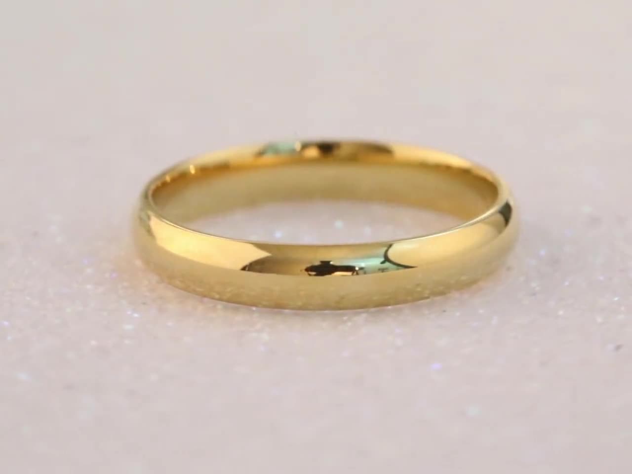14k Yellow Gold Band (4mm) / Classic Dome / Polished / Comfort Fit / Men's  Women's Wedding Ring / Simple Plain Band