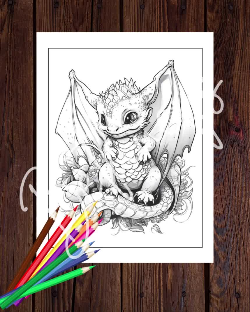 Aimant à colorier, BÉBÉ DRAGON