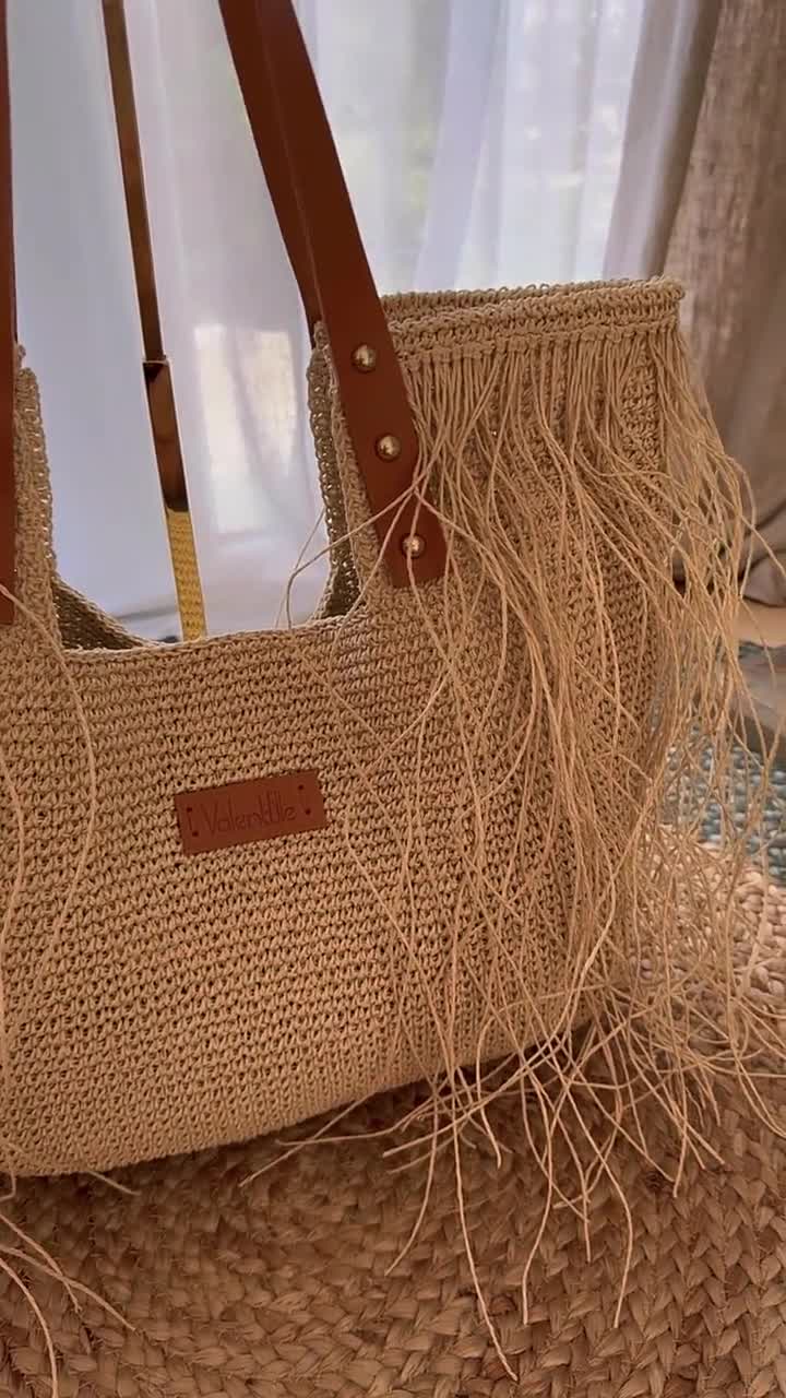 4 Bolsos de rafia y playa de nylon