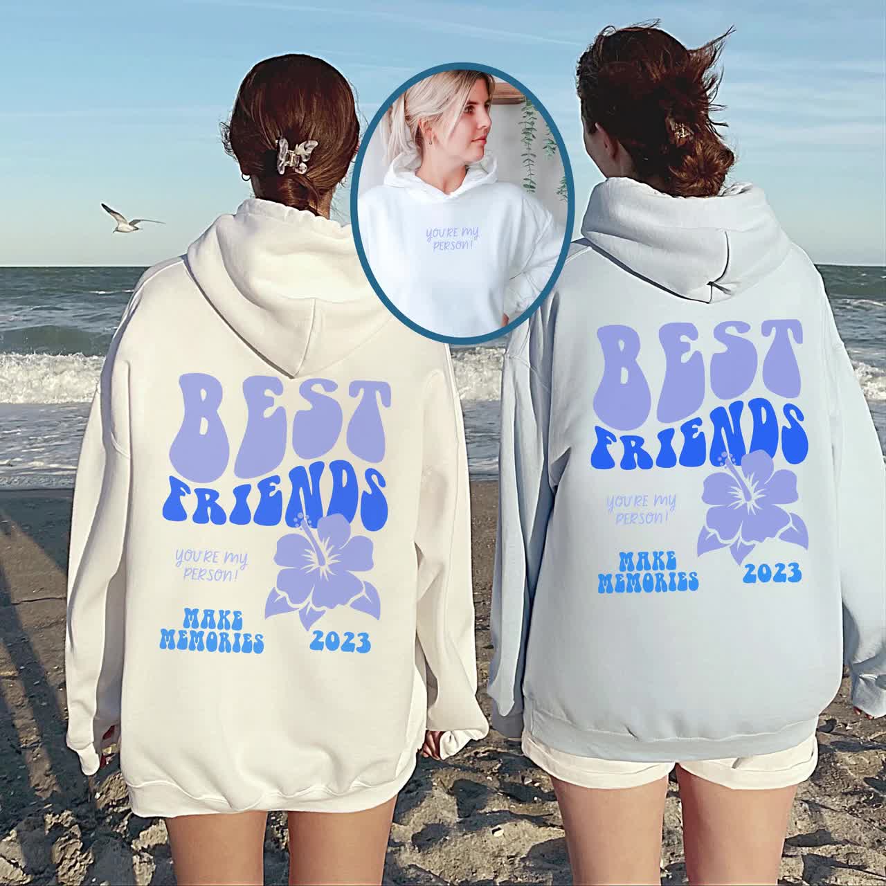 Sisters apparel store blue hoodie