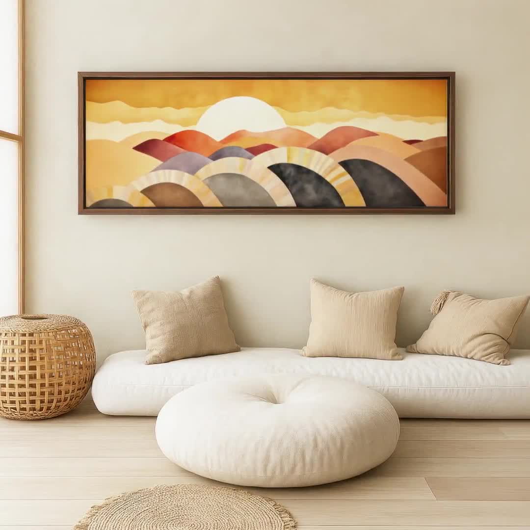 AERART Quadro Su Tela Paesaggio Con Alberi Al Tramonto – 33x33 Cm – Stampe Moderne Per Arredo Casa E Bagno
