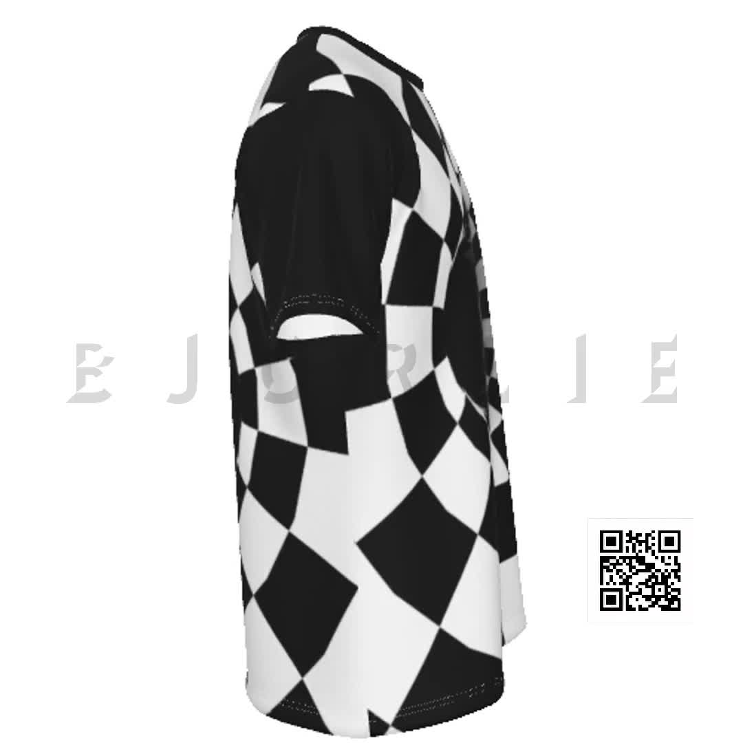 Optical Illusion Black and White Asymmetrical Hole Tunnel