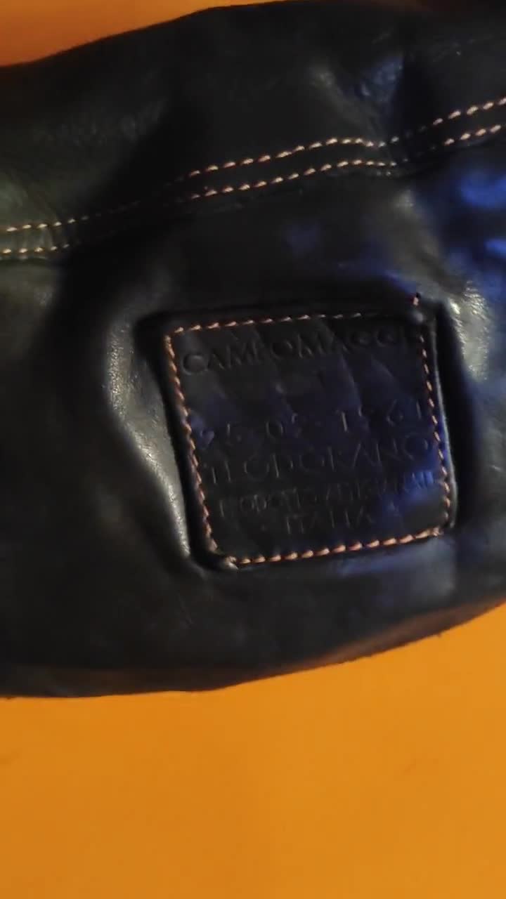 CAMPOMAGGI Black Leather Studded Crossbody Mini Shoulder Bag