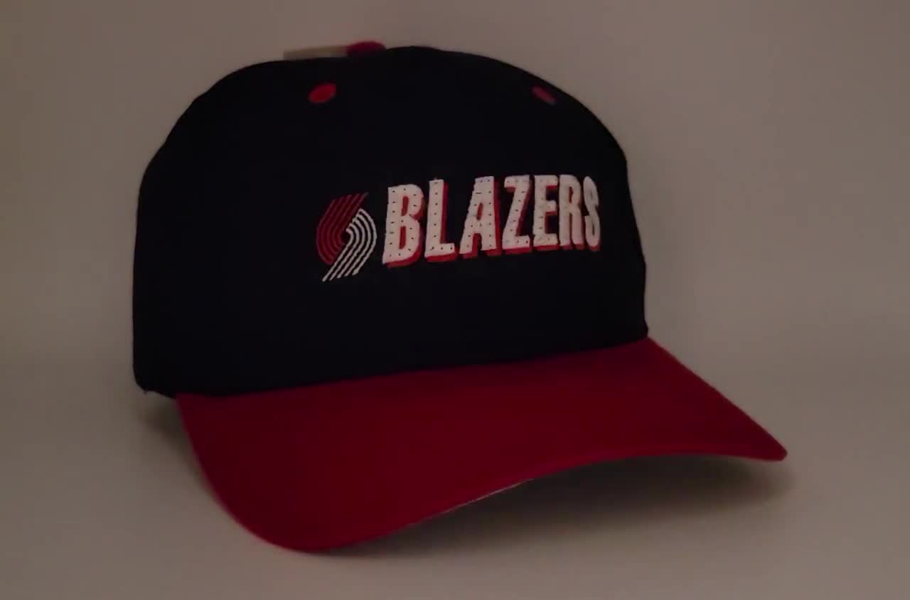 Vintage 1990's Portland Trailblazers Red Corduroy Custom Snapback Hat