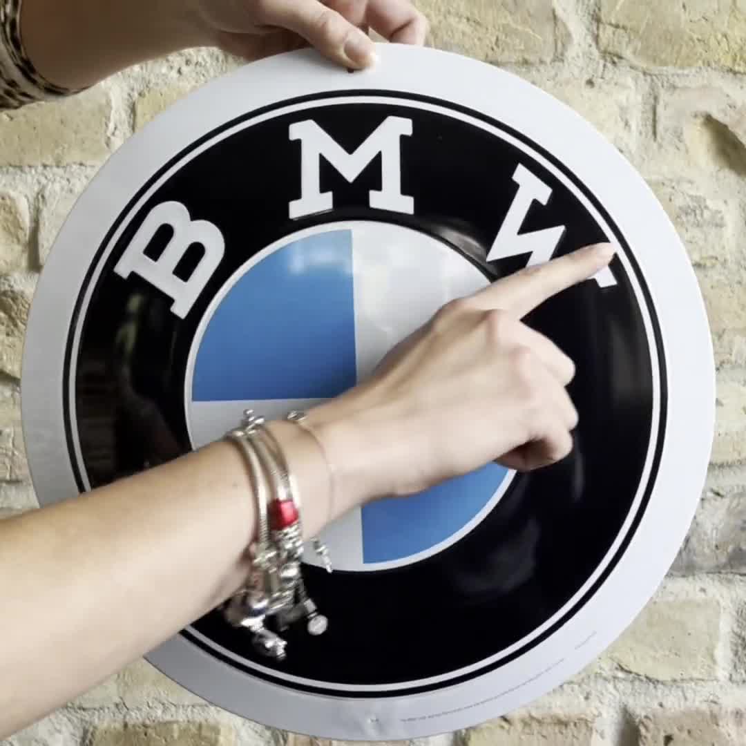 Nostalgic-Art Retro ophangbordje, 10 x 20 cm, Official License Product (OLP), BMW – Service – Cadeau idee voor BMW fans, van metaal, vintage design