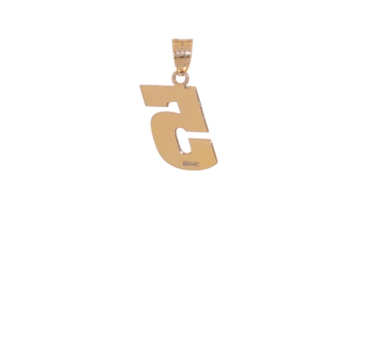 Solid Gold Letter Initial Alphabet Charm Pendant 3/8 Block Style Font 10K  and 14K Made in Yellow Gold, White Gold, and Rose Gold 