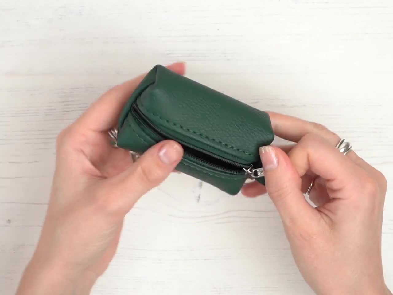 Leather Small Boxy Purse / Leather Earpbud Case in 9 Colours