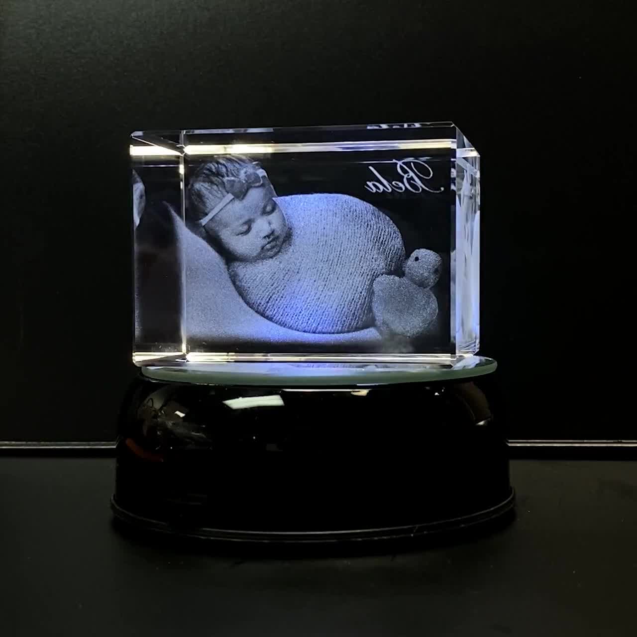 Portavelas de cristal personalizado grabado 3D con tu foto, romántica luz  de té de cristal para decoración del hogar, M