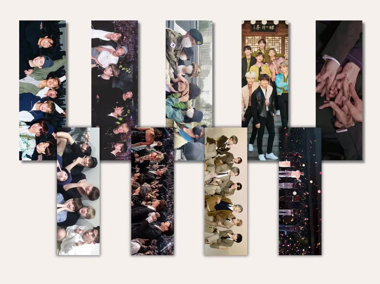 Bangtan OT7 Bookmark Bundle | Printable Bookmarks | Set of 9 | 2x6