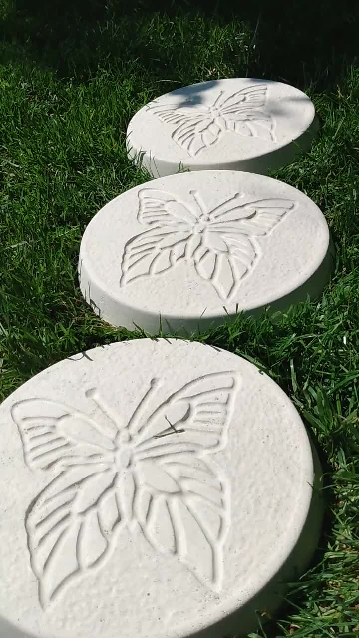 Butterfly Garden Stepping Stones, White