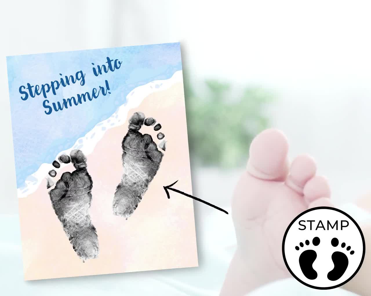 Stamp My Feet Baby Footprint kit, Peachy Floral – Happy Mango