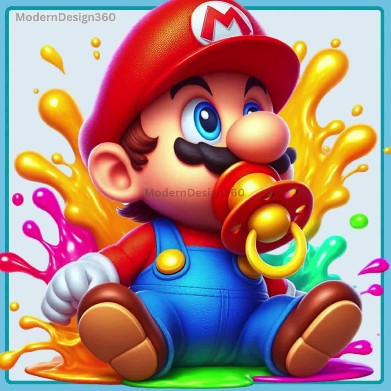 ベビーマリオ 水彩スプラッシュ | クリップアート画像 | グラフィック