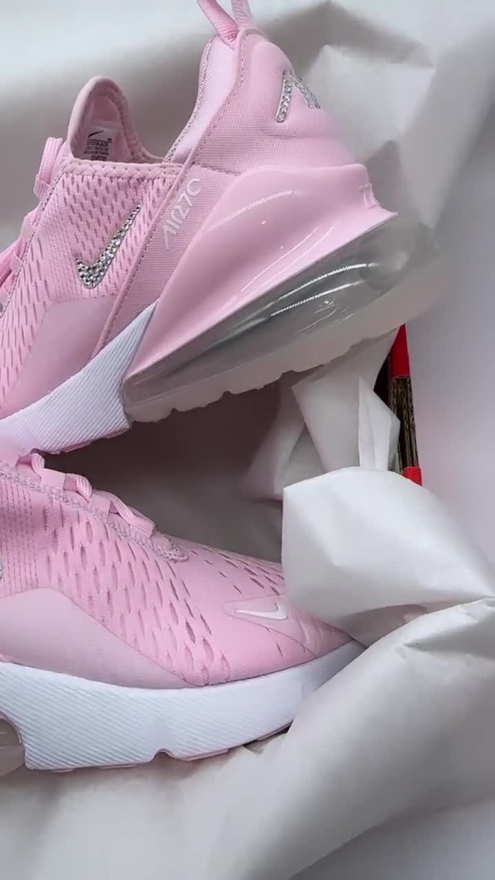 Swarovski dames Nike 270 mooie roze sneakers blinged Etsy Nederland