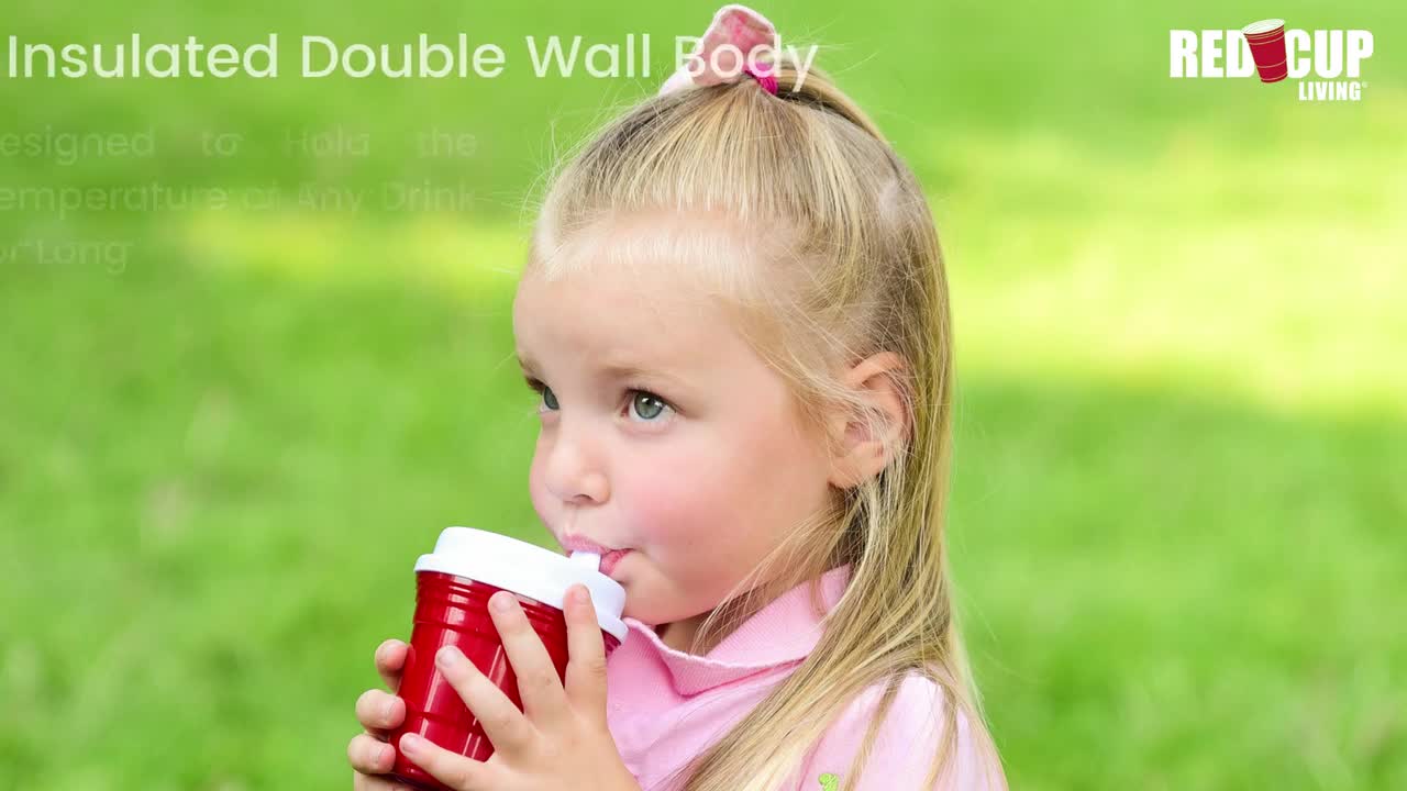 Reusable Sippy Cup, 8 Oz Red With Leak Free Lid for Babies No Spill Cup for  Milk, Juice, Water Eco-conscious BPA Free Kids Party Cup 