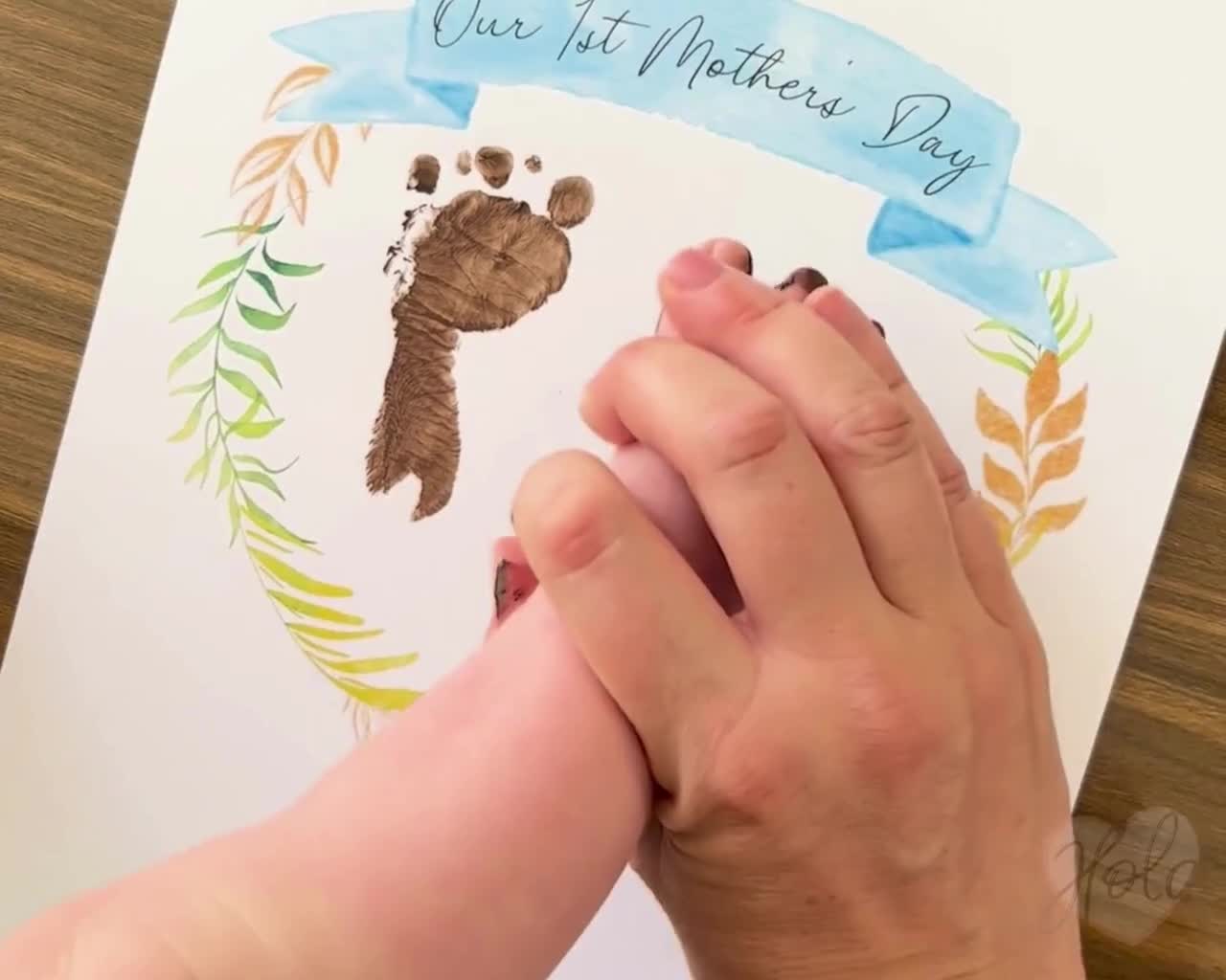  Kit de marco de recuerdo para bebé, recién nacido, cuadro de  escritorio de impresión de mano y kit de huella para bebé, kit de marco de  impresión de bricolaje, regalos personalizados