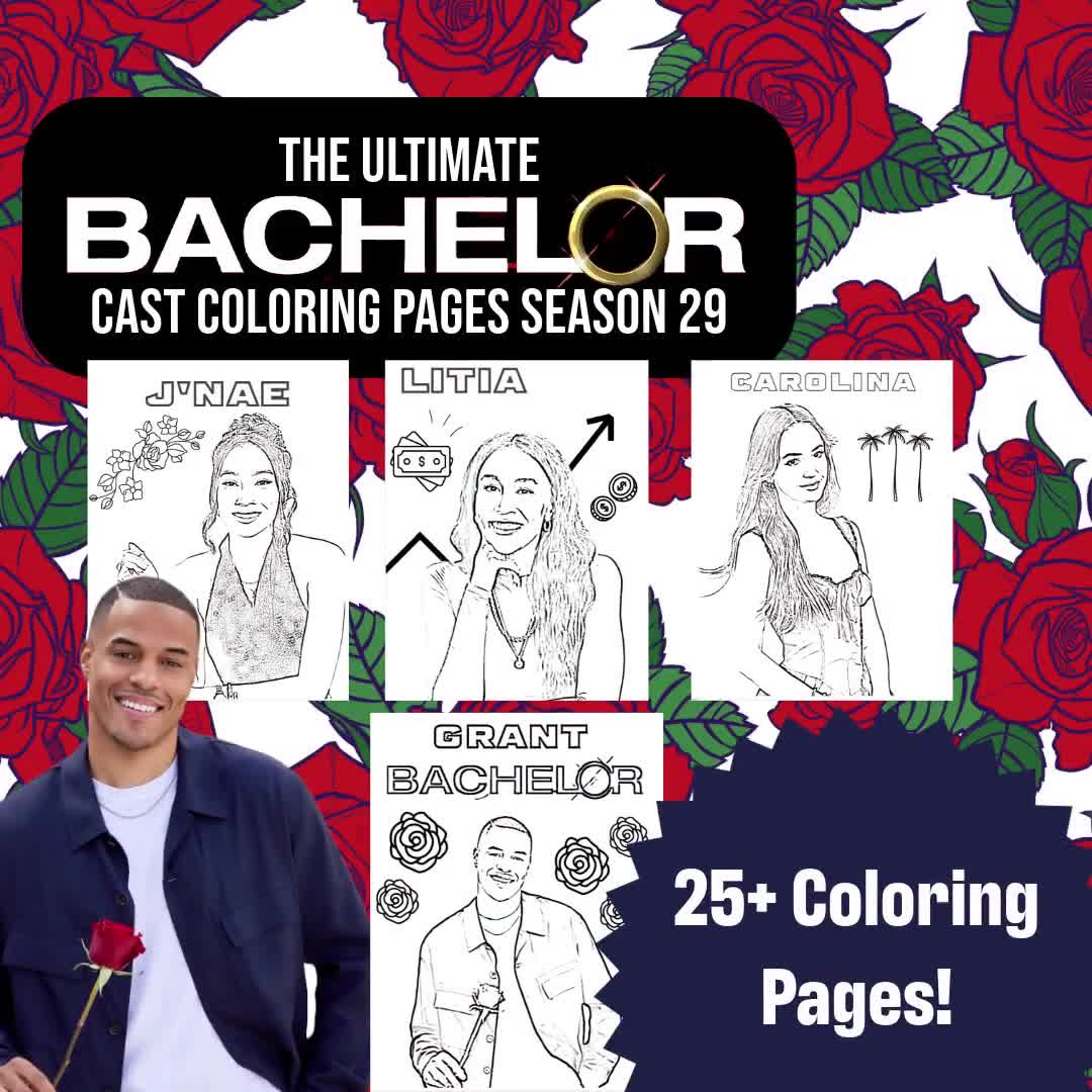 Bachelor Season 29 Cast Coloring Pages: Grant Ellis (digital