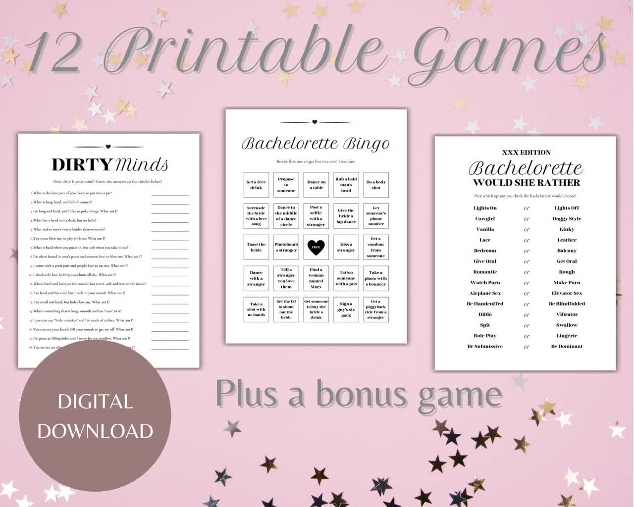 Bachelorette Party Games Easy Download Printable PDF Bundle - Etsy