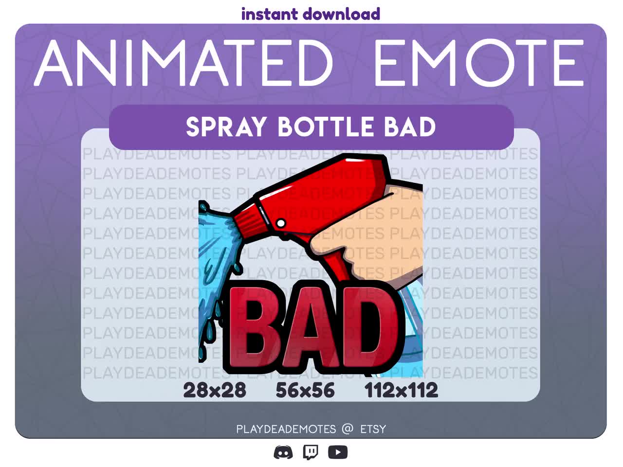 Spray Emote, BAD Emote, Twitch Emote, Just Chatting Emote, Discord Emoji,  Discord Emote, Spray Bottle Emote
