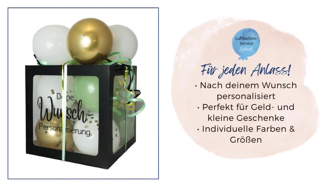 Personalized Balloon Box Large, Gift Box, 30 X 30 X 30 Cm, Gift