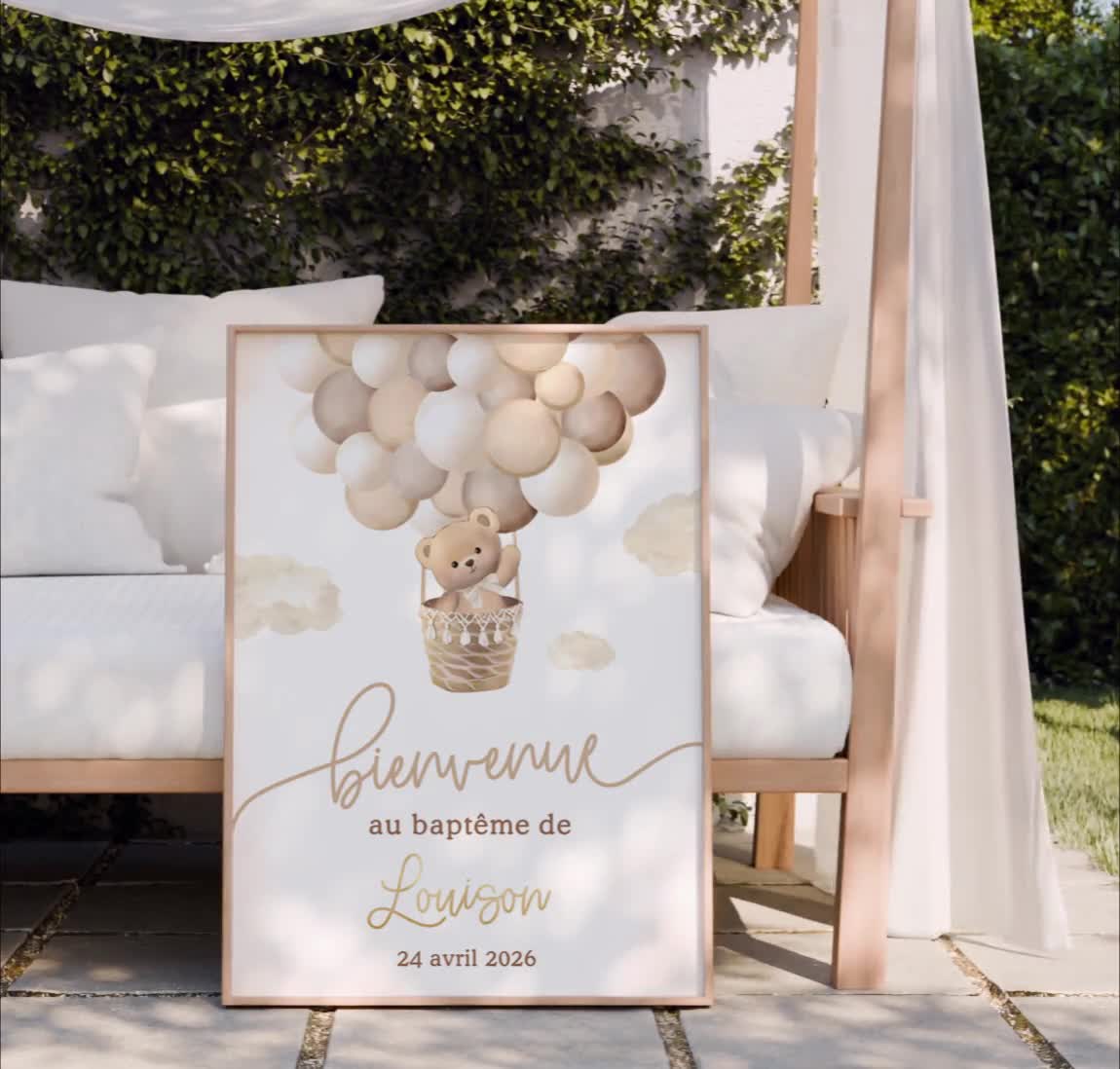 Cartellone Benvenuto Welcome Festa Di Compleanno Tema Battesimo Foglie – Inviti Design - Foto 10