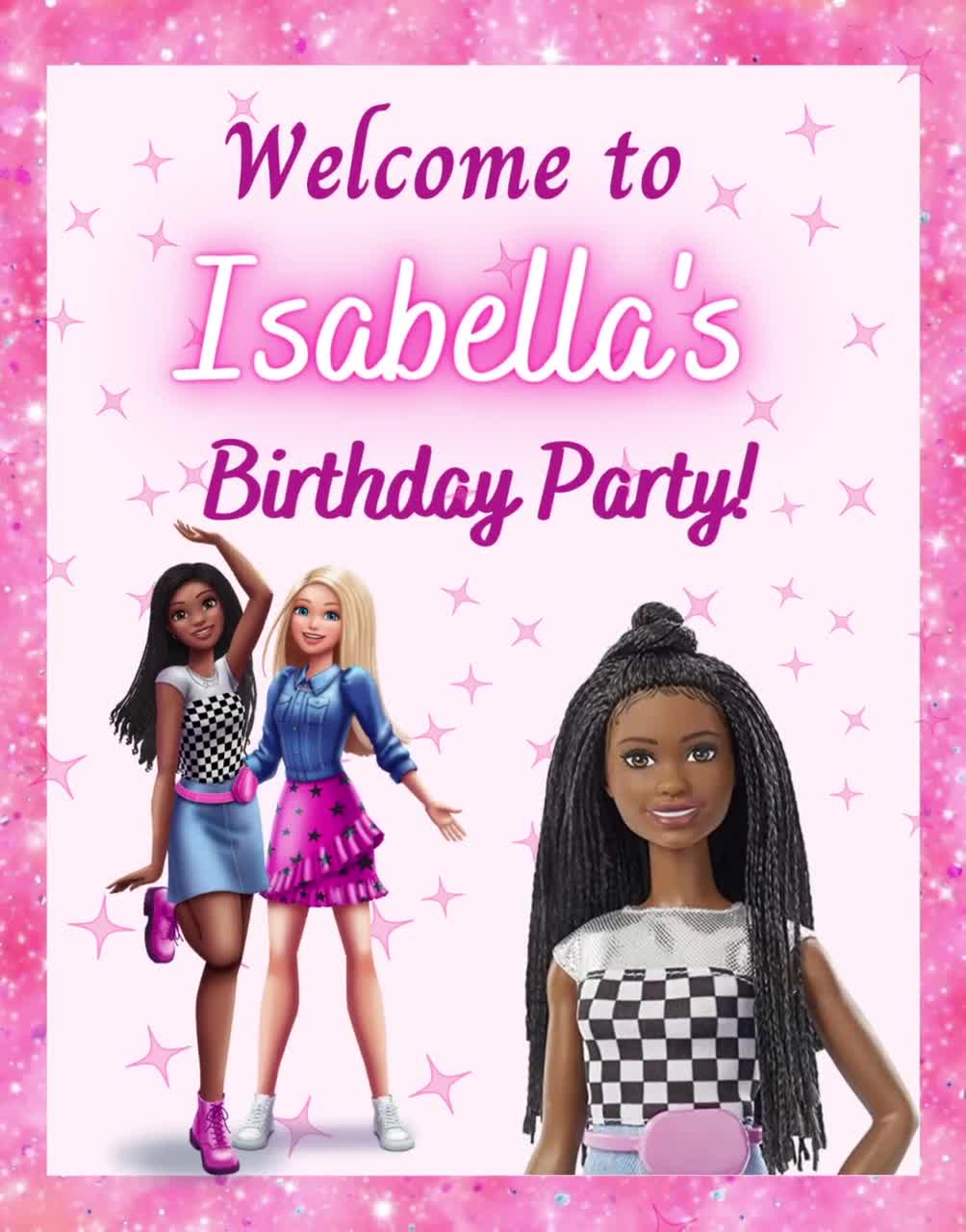 Barbie birthday online sign