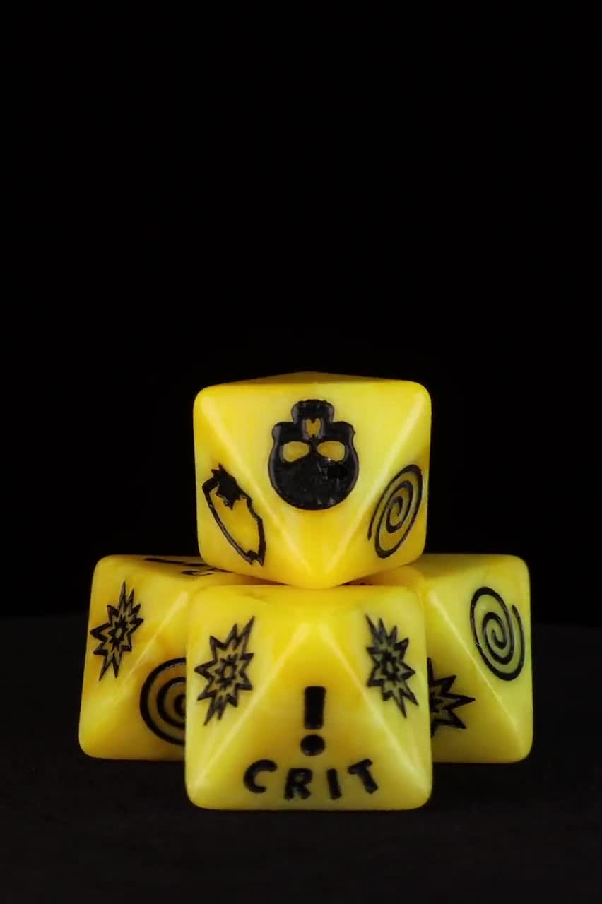 Premium Yellow D8 Dice Set