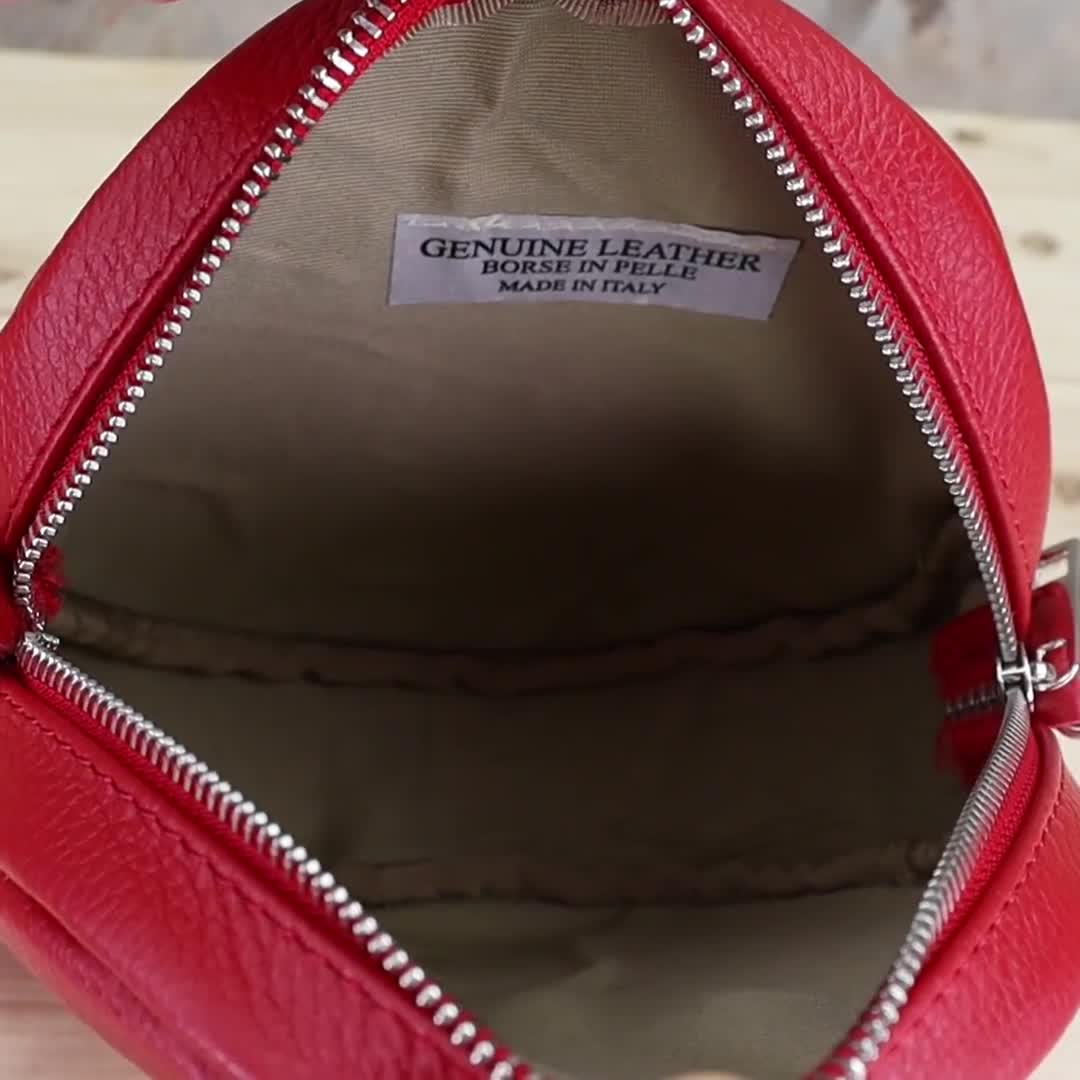 Borse in pelle genuine leather red bag online