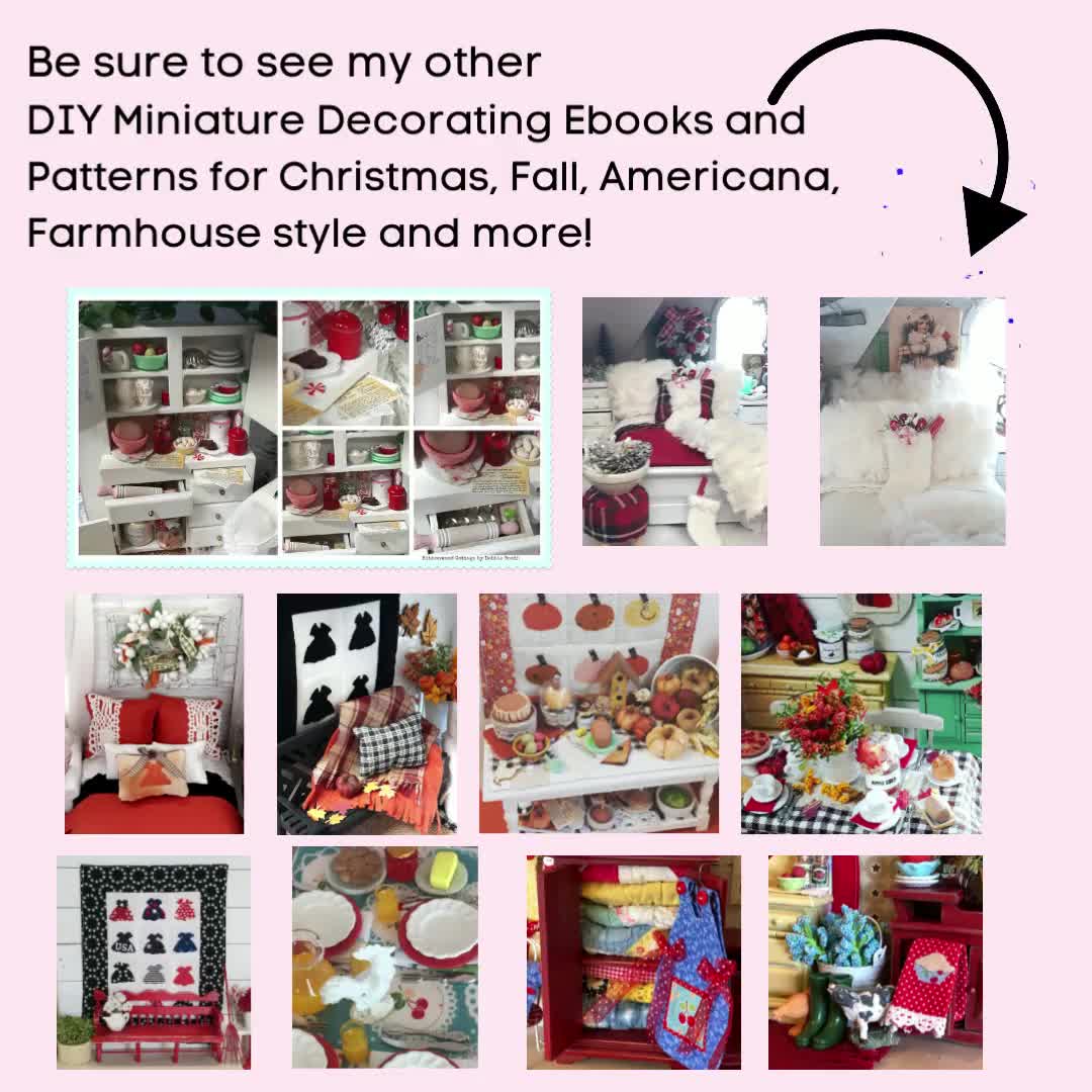 Miniature Sheet Pom Pom Edge & Blanket Set Pattern-112 Scale Dollhouse  Sewing Pattern 