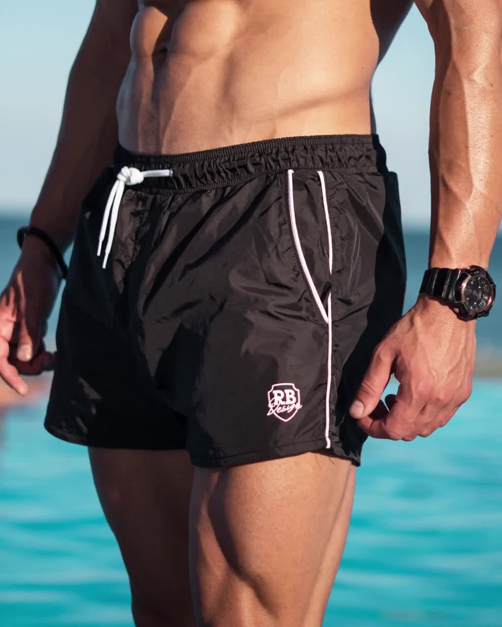 Mens Swimming Shorts / RED Premium Quality Summer Trunks