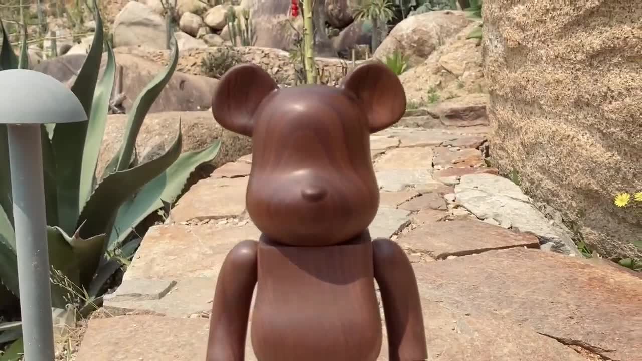 BE@RBRICK 400% Karimoku Sculpture Carved in Walnut Wood - Etsy