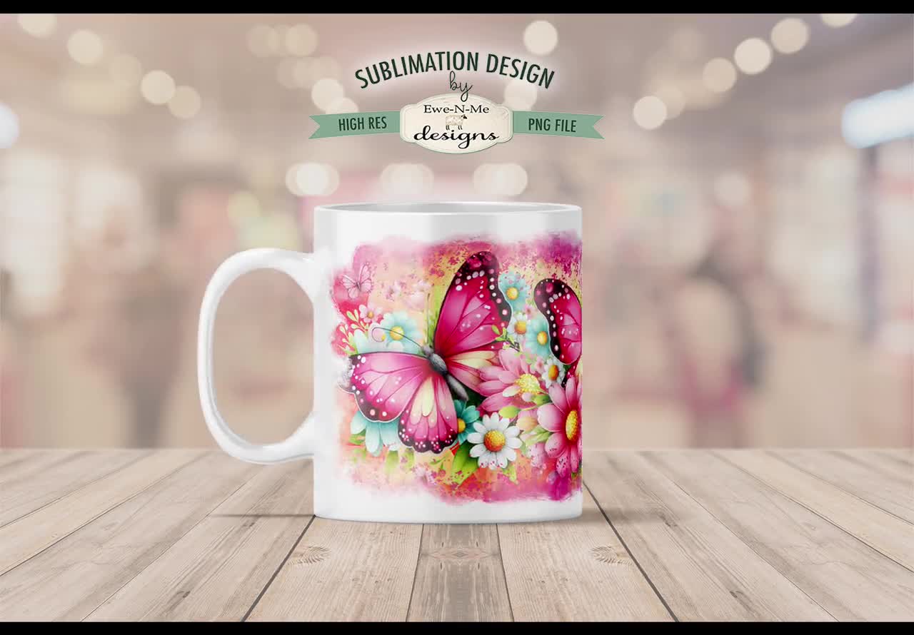 Butterflies Magic Mug - Tazza Che Cambia Colore Con Farfalle - Tazza Da Caffè Per Lepidotteristi - 311,8 G, Adatta Al Microonde
