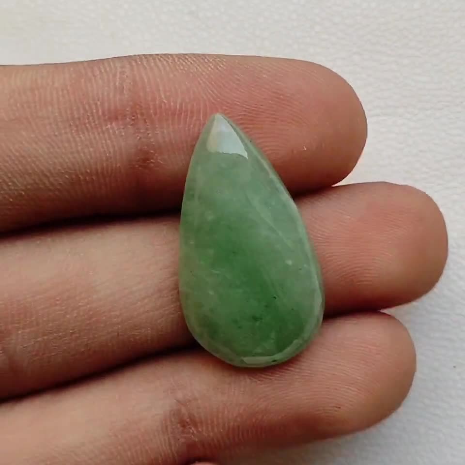 Green jade cabochon designer green jadeite crystal clear healing gemstone  G6126