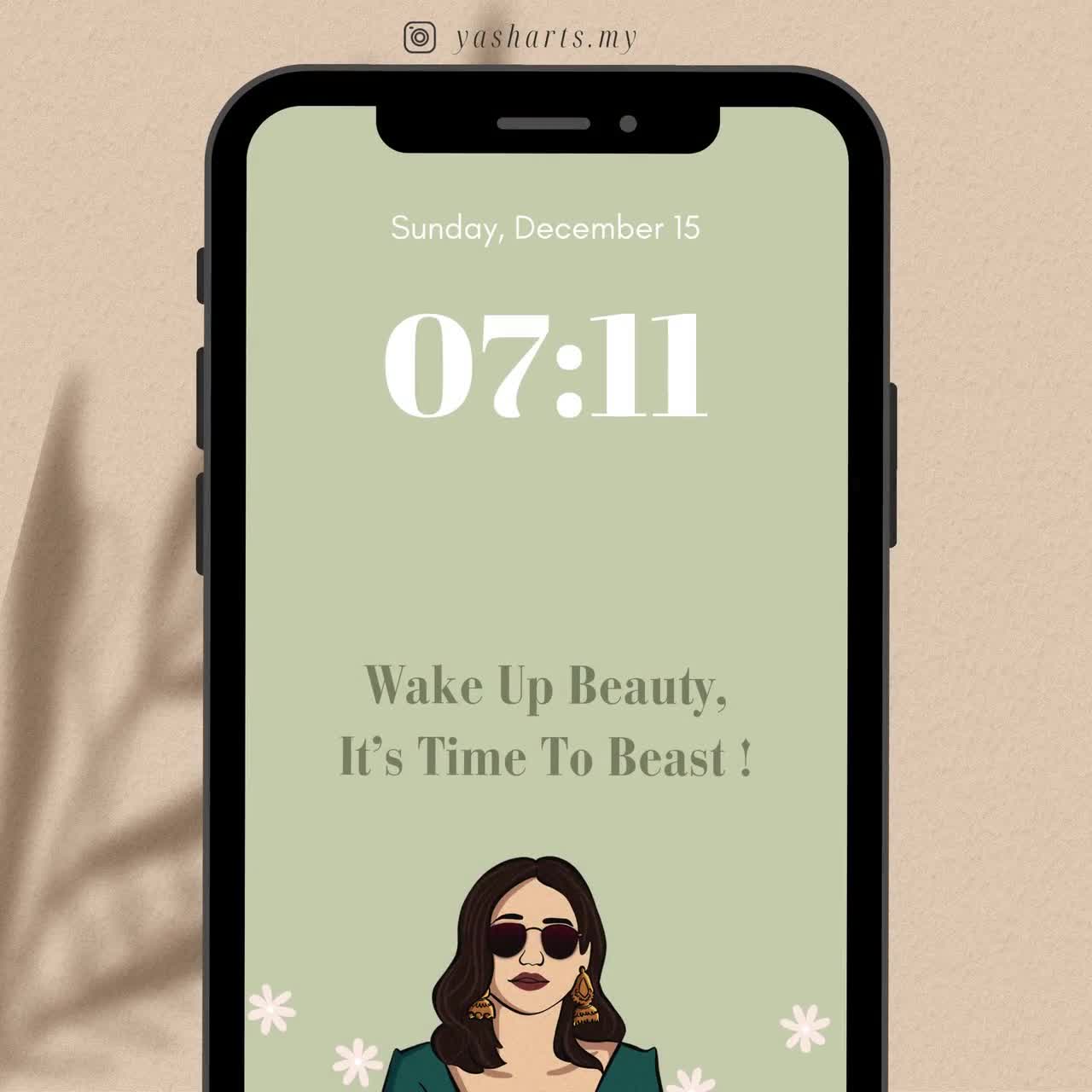 Desi Brown Girl Affirmations Phone Wallpaper, Quote Aesthetic Phone Background, Minimalist Inspirational, iPhone or Android Digital Download video poster