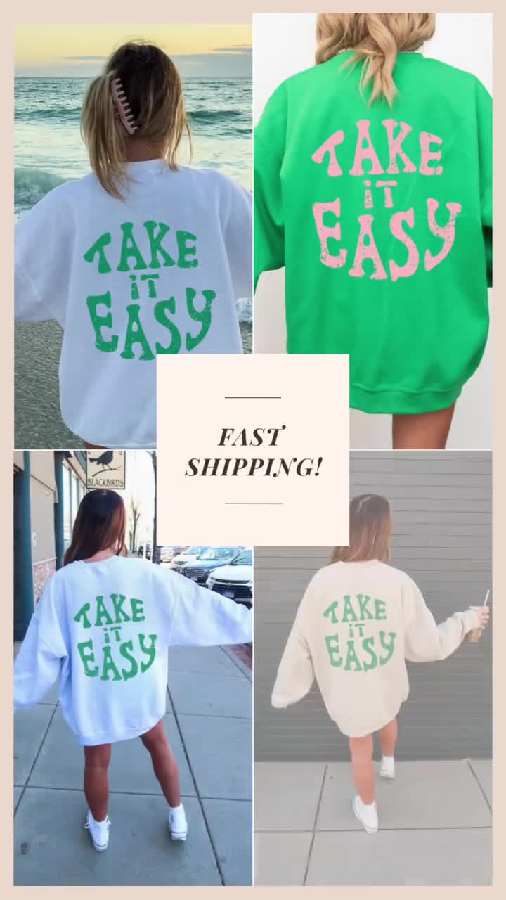 Take it easy  Take It Easy Aesthetic Hoodie | Tumblr Hoodie | VSCO Girl