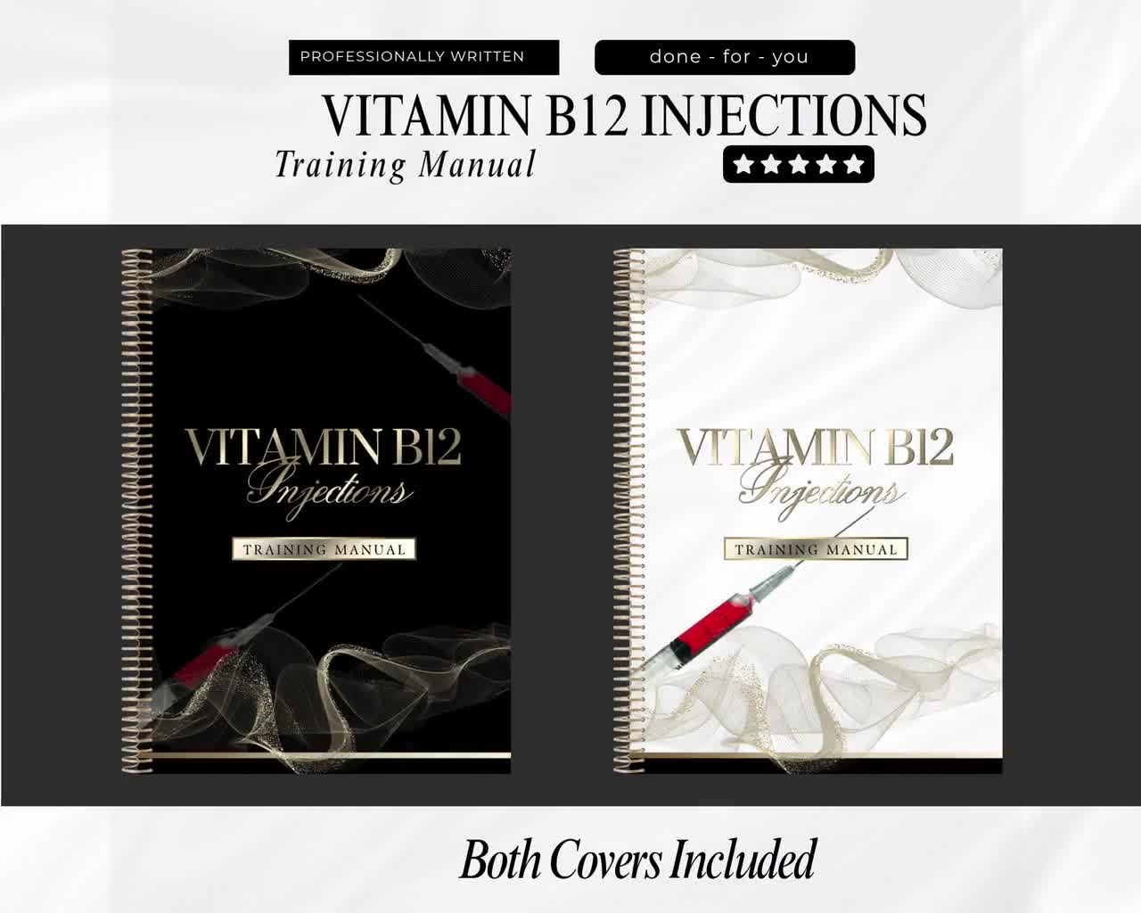 vitamin b12 injection training Vitamin B12 Injection Training Manual: IM + Sub Q, Canva Template (60  Pages, Digital Download)