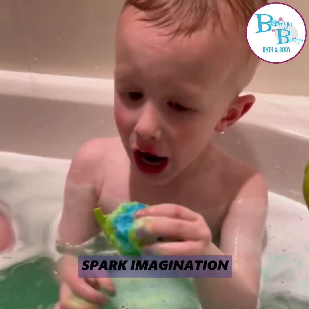 Baseball Bath Bomb with Toy Helmet Inside video poster