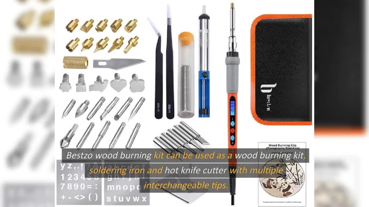 Handmade BESTZO Wood Burning Kit LCD Wood Burning Tool Kit With Soldering  Iron, Manual & Carrying Case black 