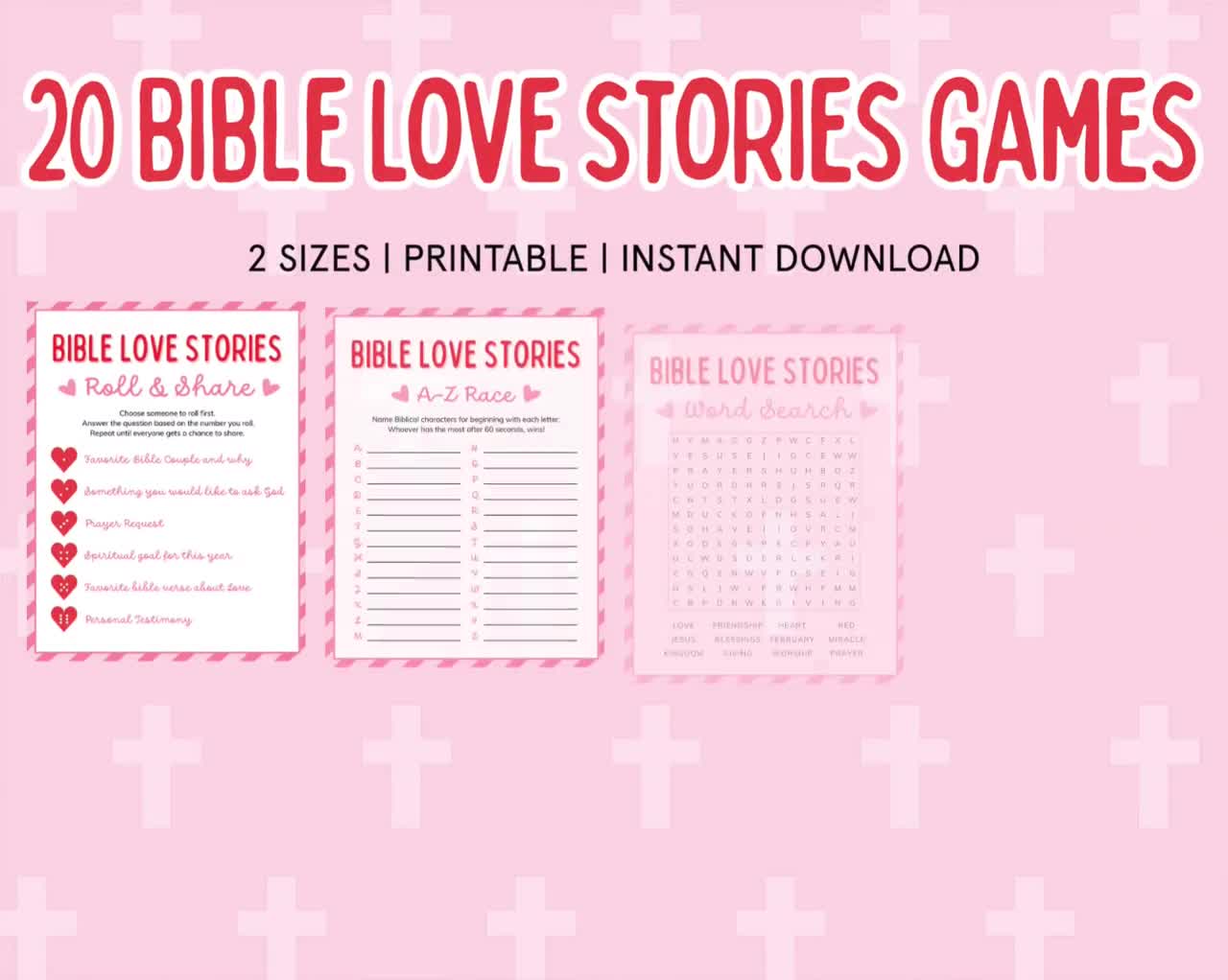 Bible Love Stories Game Bundle Church Games for Kids Ministry Printable  Bible Study Games Fun Christian Valentines Bible Games for Adults