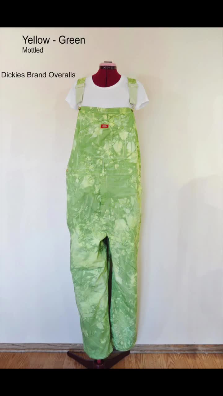 Violet Mens Small Bib OVERALL Pants - Violet Green Gold Dyed Violet Mens Small Bib OVERALL Pants - Violet Green Gold Dyed