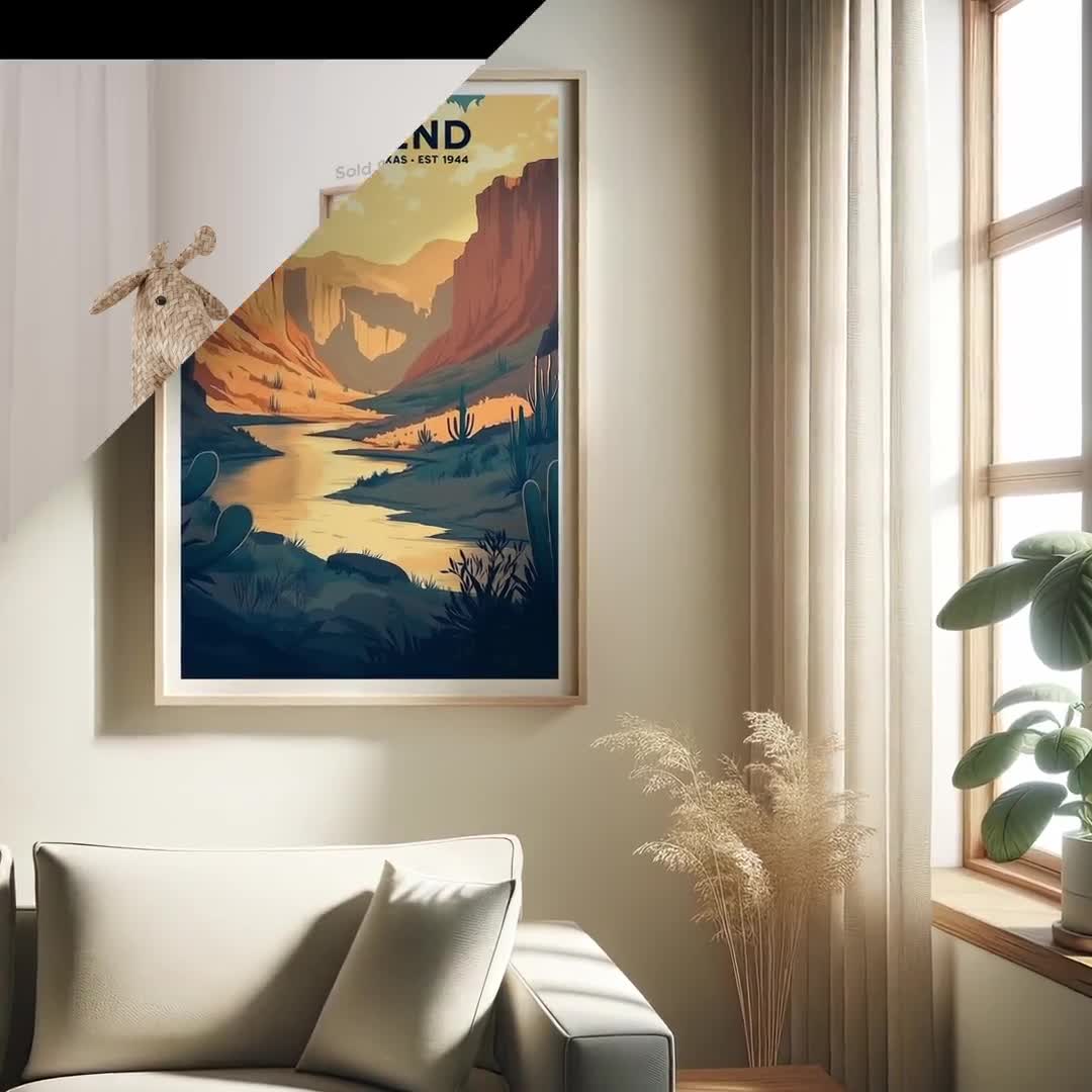 Big Bend National Park Whimsical Travel Poster | PRINTABLE Wall