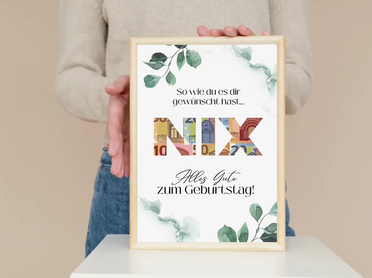Geldgeschenk NIX, PDF Vorlage zum Ausdrucken, Geburtstagsgeschenk,  Geschenkidee - Etsy.de