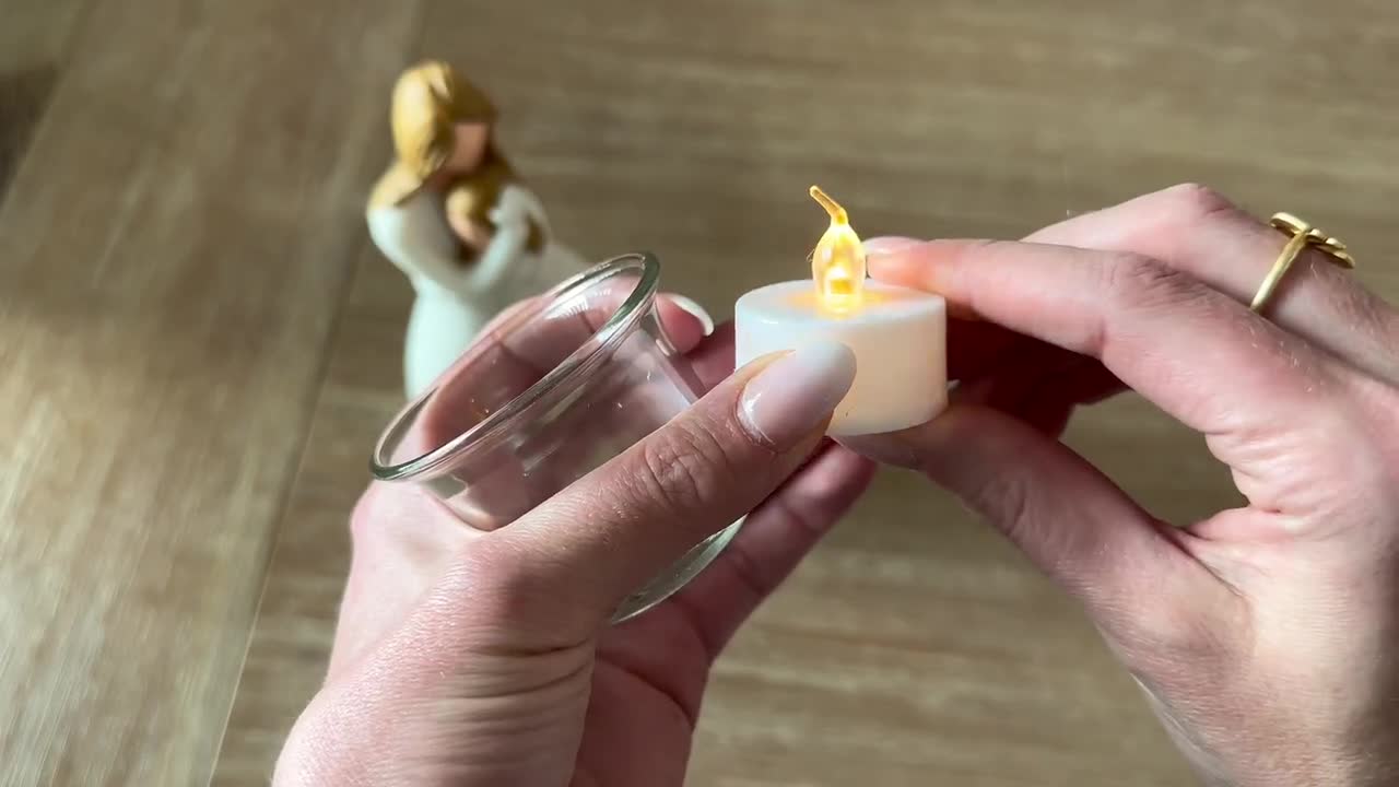 Gifts for Mom from Daughter - Candle Holder Statue W/Flickering LED -  Birthday Gift for Daughters, Mothers Day, Moms Gift Ideas, Unique Bday