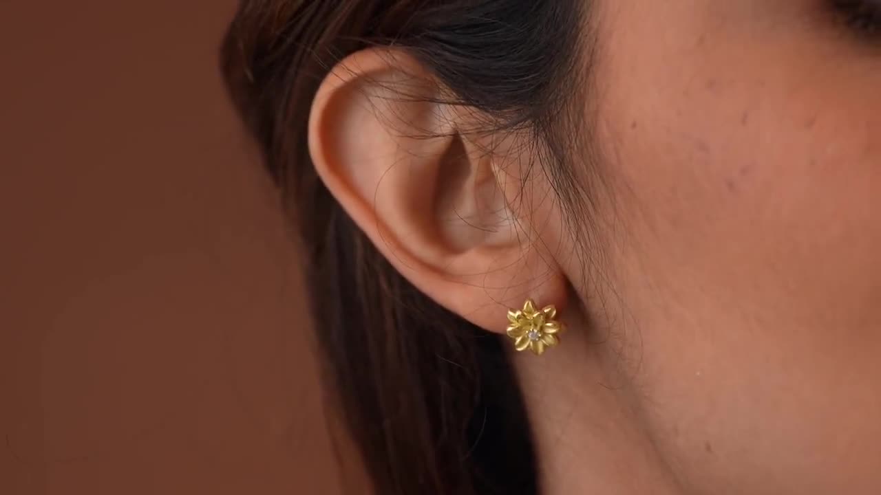 MYEARS Orecchini da donna a forma di cuore, placcati in oro 14