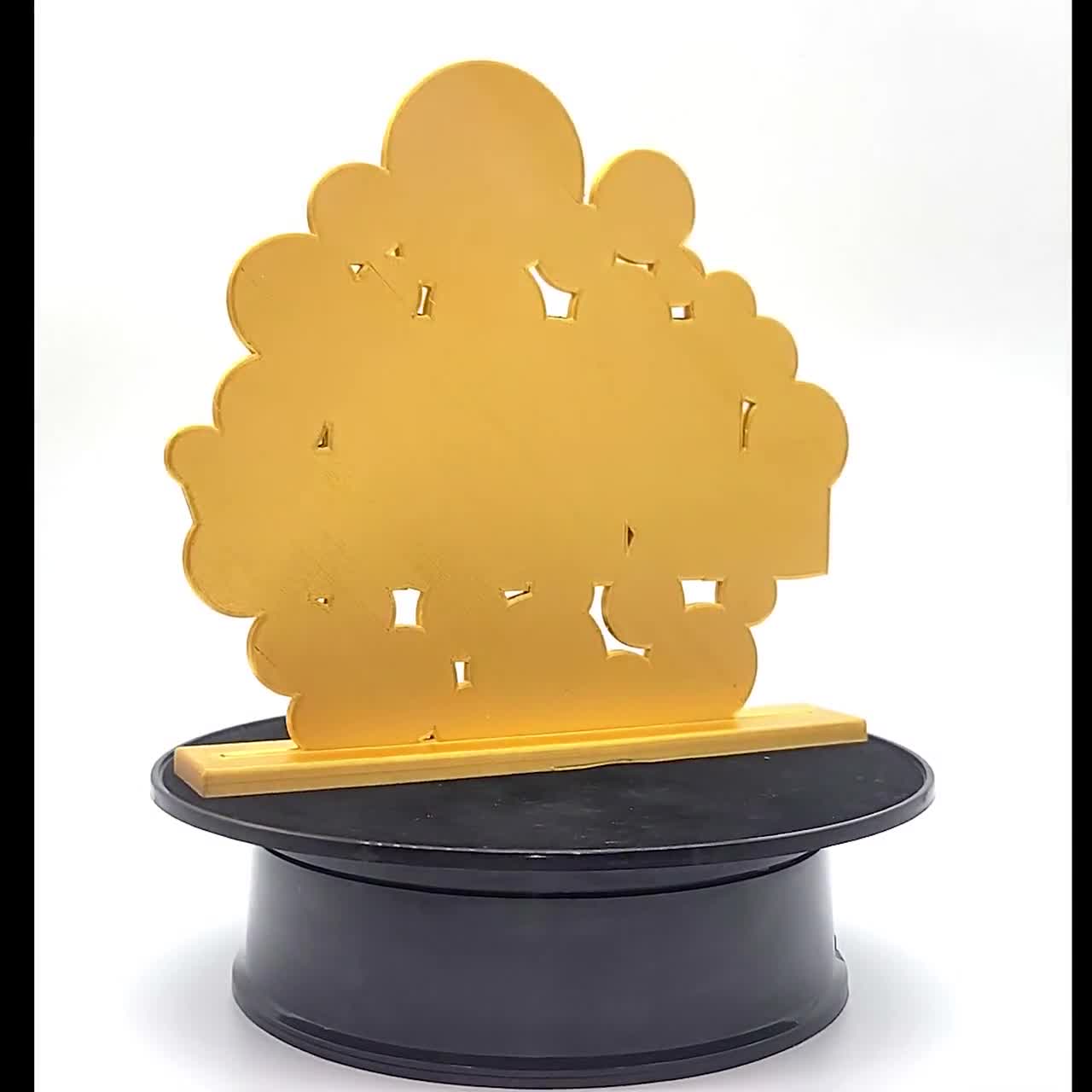 Bitcoin Cryptocurrency Happy Birthday Cake Topper on Base