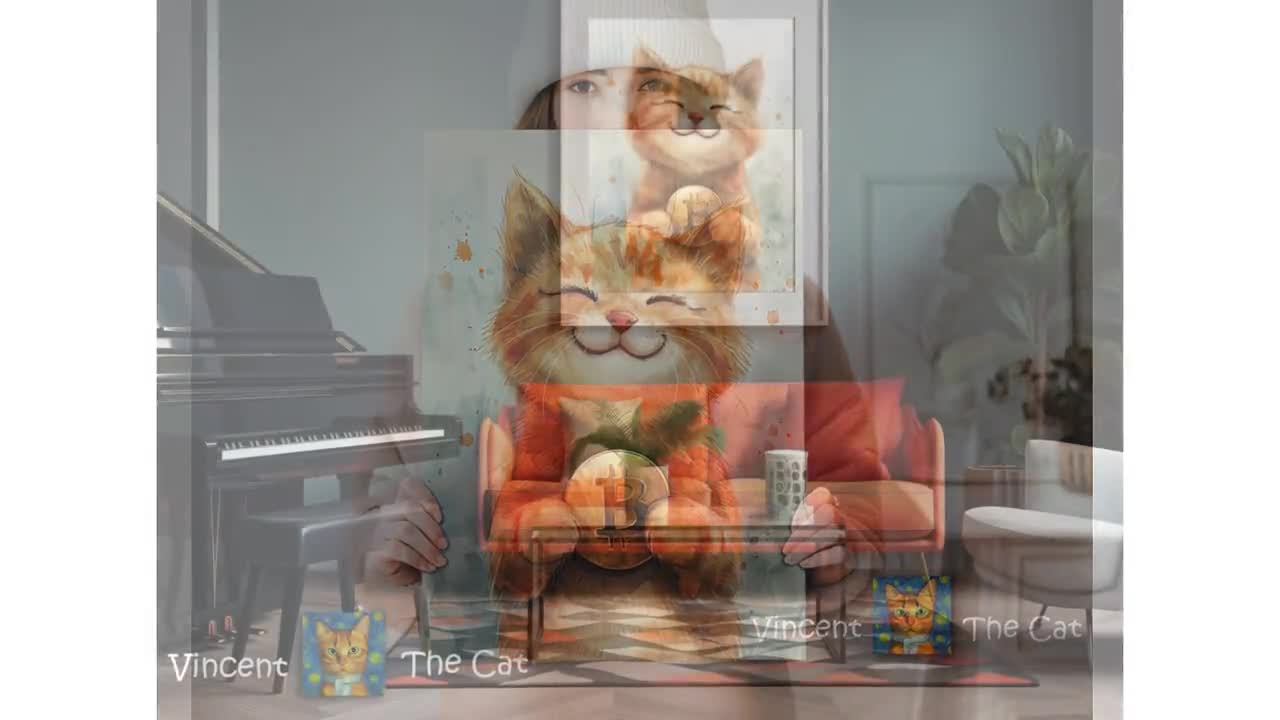 Bitcoin Poster Katze 